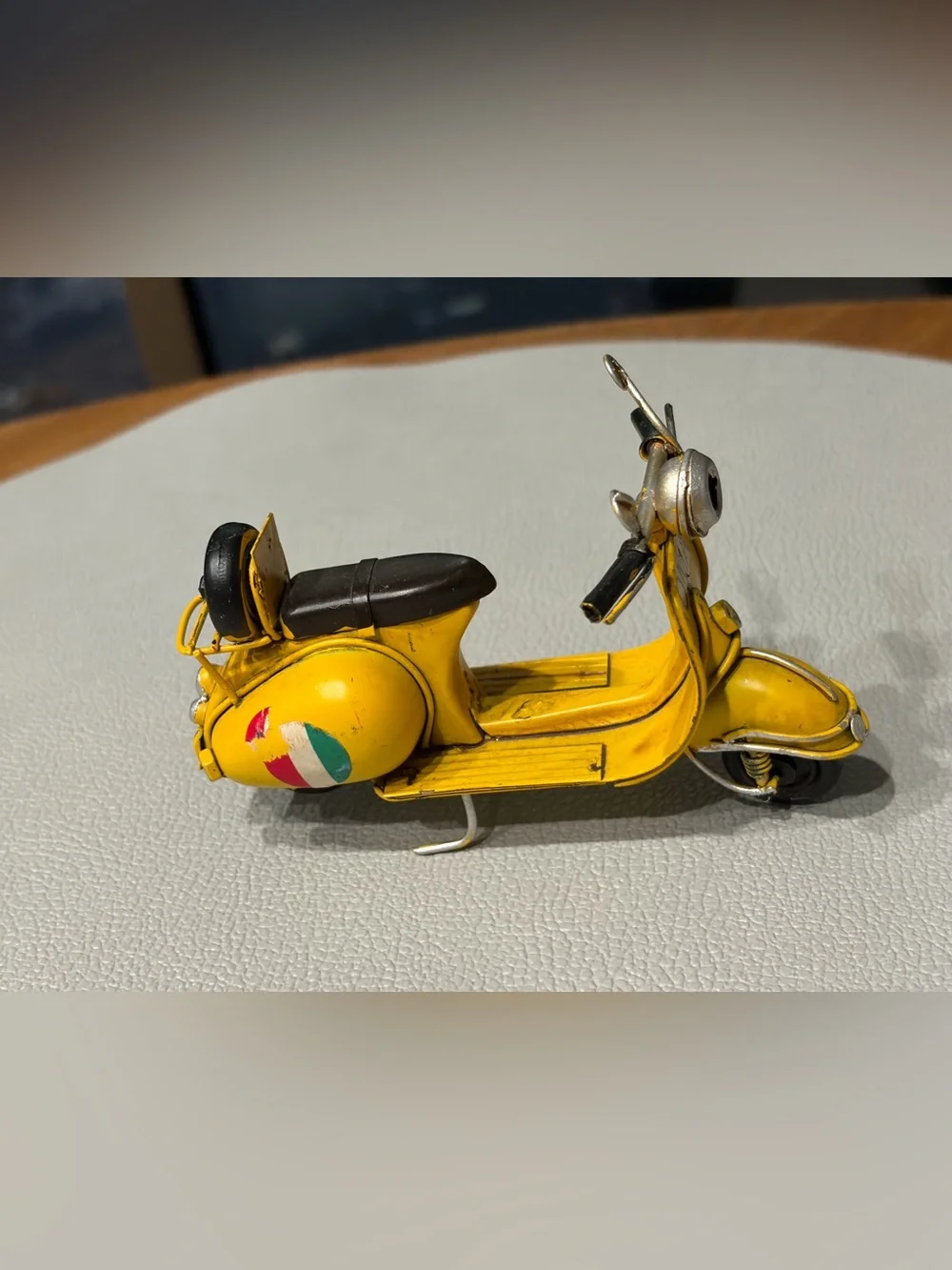 ROMA Yellow Vintage Scooter Decorative Accent
